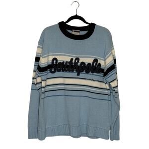 Y2K Men’s Southpole Striped Logo Knit Sweater - XL